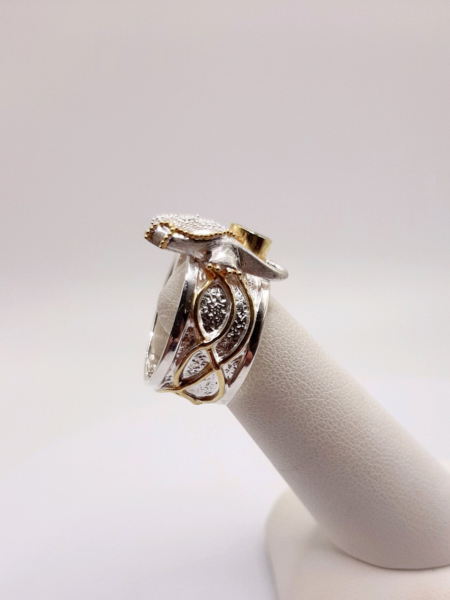 Michou Sterling Silver and 22KT Gold Plate Seahorse and Starfish Ring ...