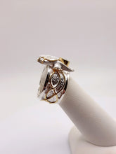 Load image into Gallery viewer, Michou Sterling Silver and 22KT Gold Plate Seahorse and Starfish Ring
