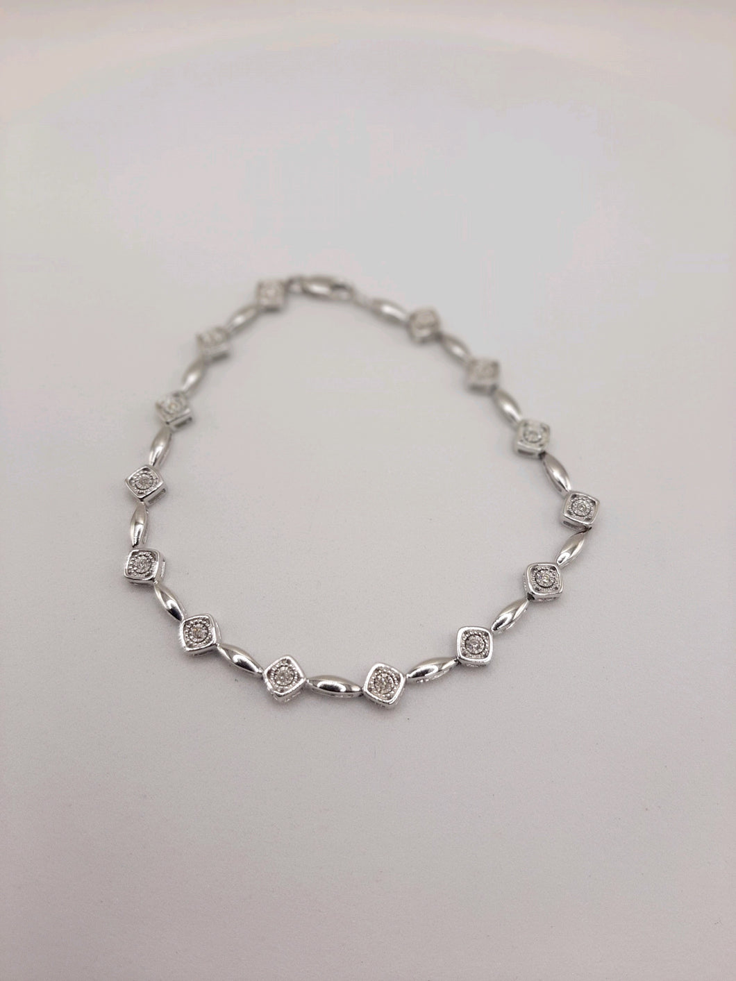 Sterling Silver Tennis Bracelet Featuring .17 Carats of Diamonds