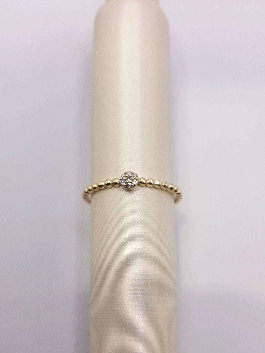 10Kt Yellow Gold .02 Carat Diamond Cluster on a Beaded Band