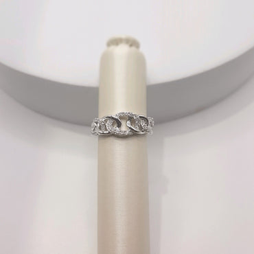 14Kt White Gold Fashion Trending Diamond Link Ring