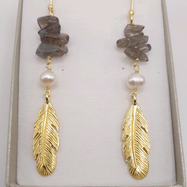 Sterling Silver and Yellow Gold Plate Fashion Trending Earrings