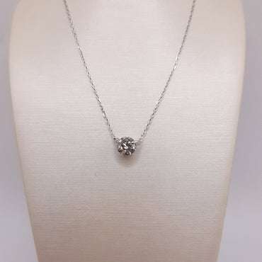 18Kt White Gold Diamond Solitaire Pendant