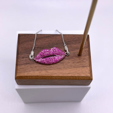 Sterling Silver Ruby Kiss Bolo Bracelet