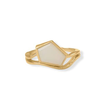 14 Karat Gold Plated Sterling Silver Pentagon Ring