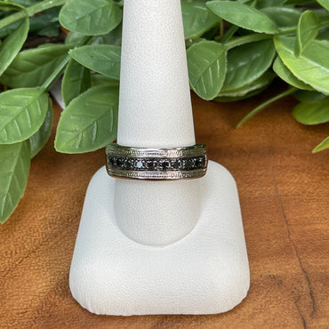 Sterling Silver Black Diamond Band