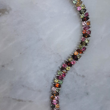 SS Multi Colored Tourmaline Bracelet