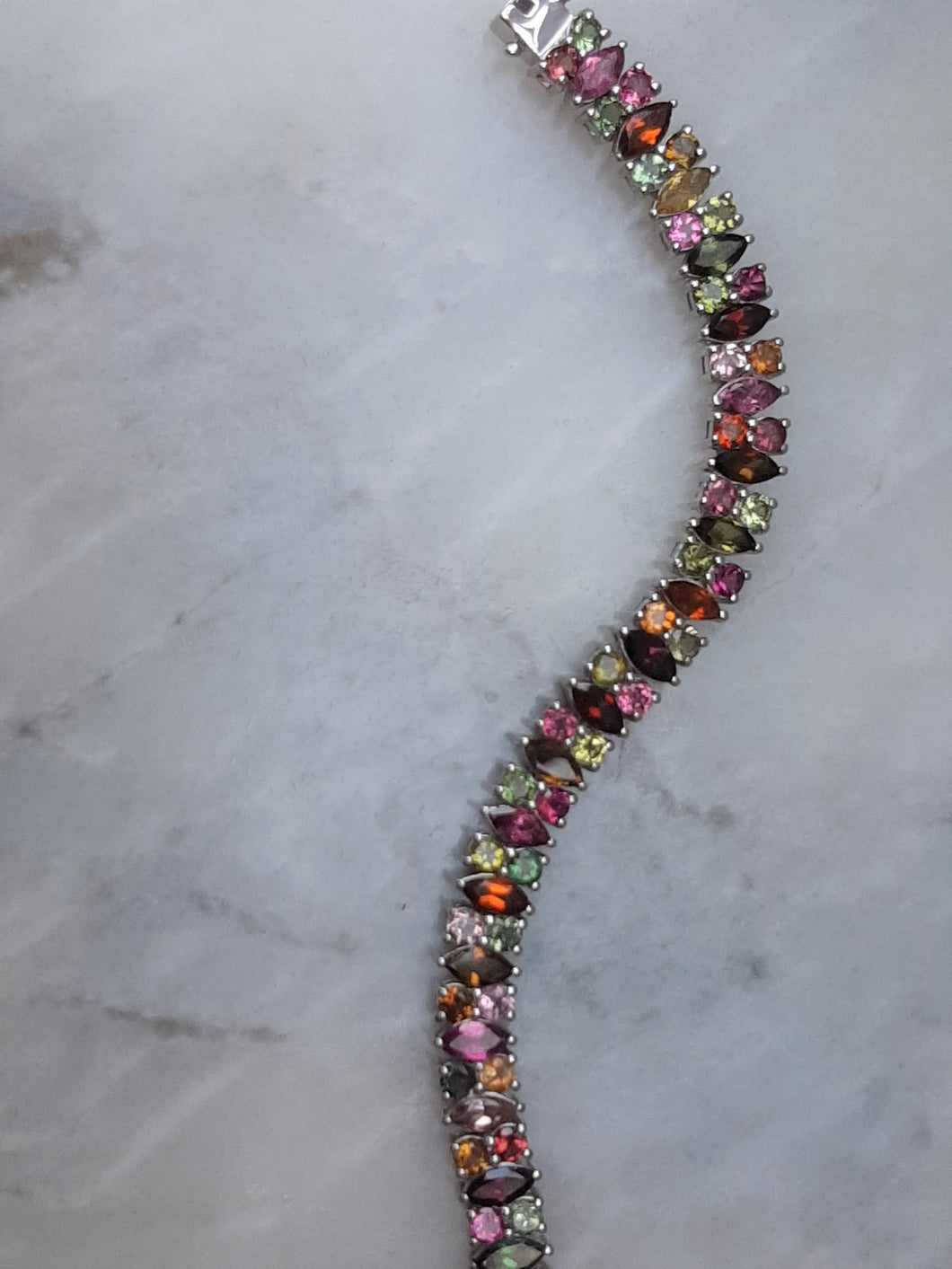 SS Multi Colored Tourmaline Bracelet