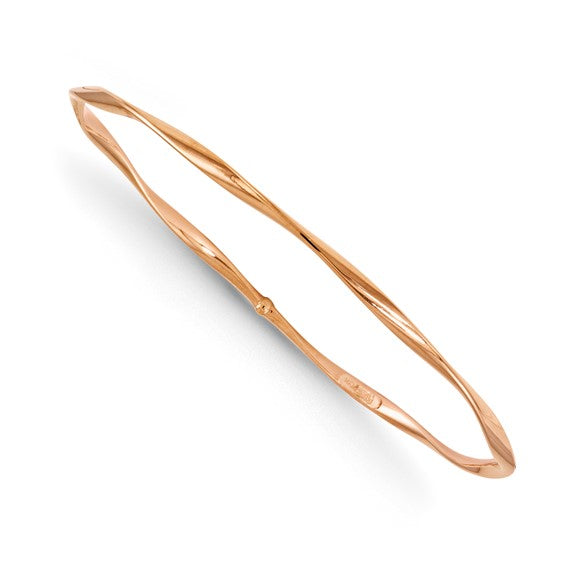 Leslie's 14K Rose Gold Polished Twisted Bangle Bracelet