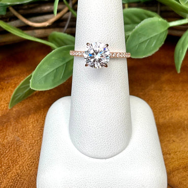 SS and Rose Gold Overlay Anastasia Solitaire Ring