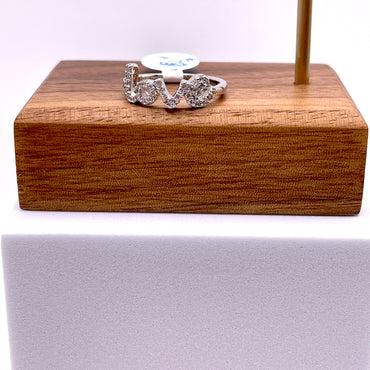 Sterling Silver CZ Love Ring