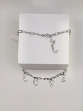 Load image into Gallery viewer, Sterling Silver CZ Paperclip LOVE Necklace
