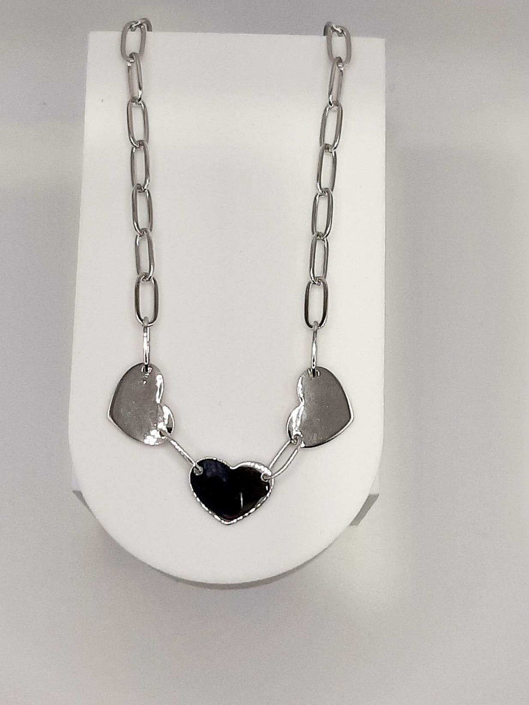 Sterling Silver PaperClip Heart Necklace