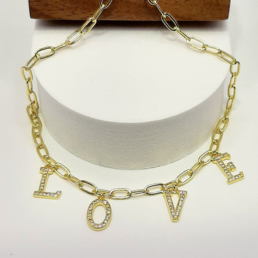 Sterling Silver and Gold Plate Paperclip Love Necklace