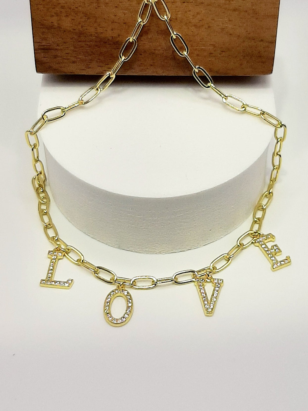 Sterling Silver and Gold Plate Paperclip Love Necklace