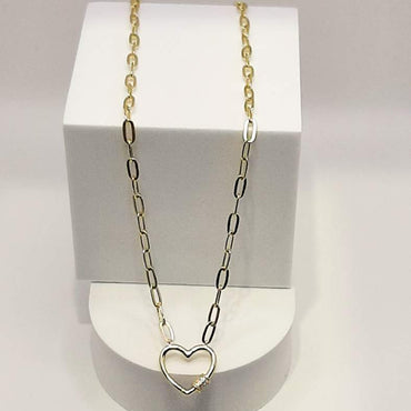 Sterling Silver and Gold Plate Paperclip Necklace