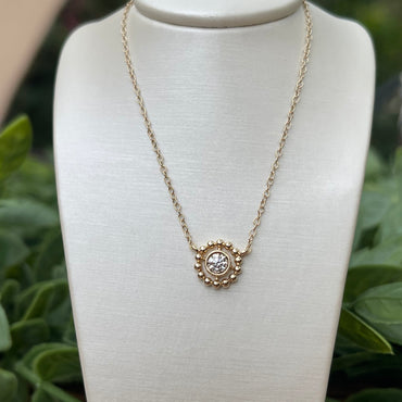 YG Diamond Solitaire Necklace