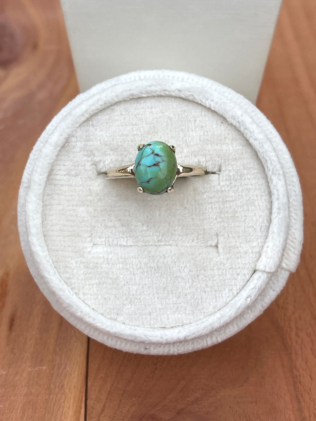 10 Karat Yellow Gold Ring with Turquoise Stone