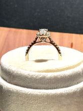 Load image into Gallery viewer, 14kt Yellow Gold Cushion Cut Diamond Halo Ring
