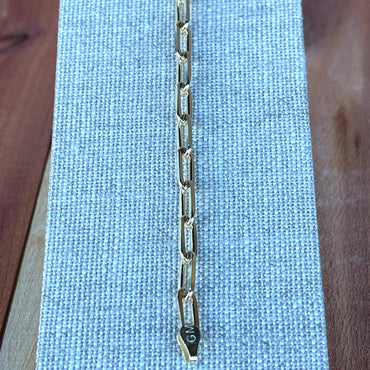 Sterling Silver Gold Plate Paper Clip Bracelet