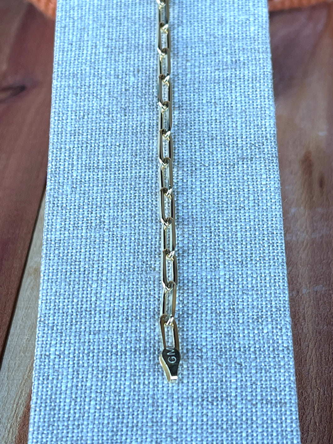 Sterling Silver Gold Plate Paper Clip Bracelet