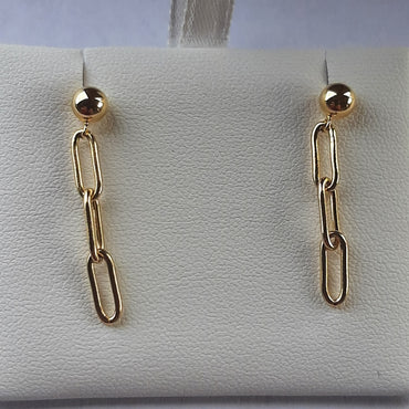 Gold Plated Sterling Silver Paperclip Earrings