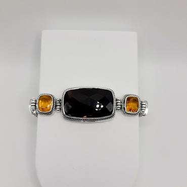 Stunning Bali Style Oxidized Sterling Silver Bracelet