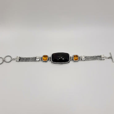 Stunning Bali Style Oxidized Sterling Silver Bracelet