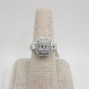 14Kt Diamond White Gold Three Stone Ring