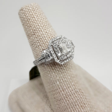 14Kt Diamond White Gold Three Stone Ring