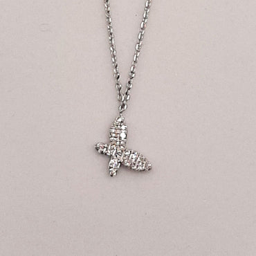14Kt Diamond White Gold Butterfly Necklace