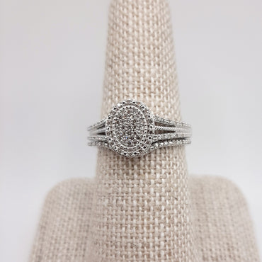 Two Piece Sterling Silver Engagement Set