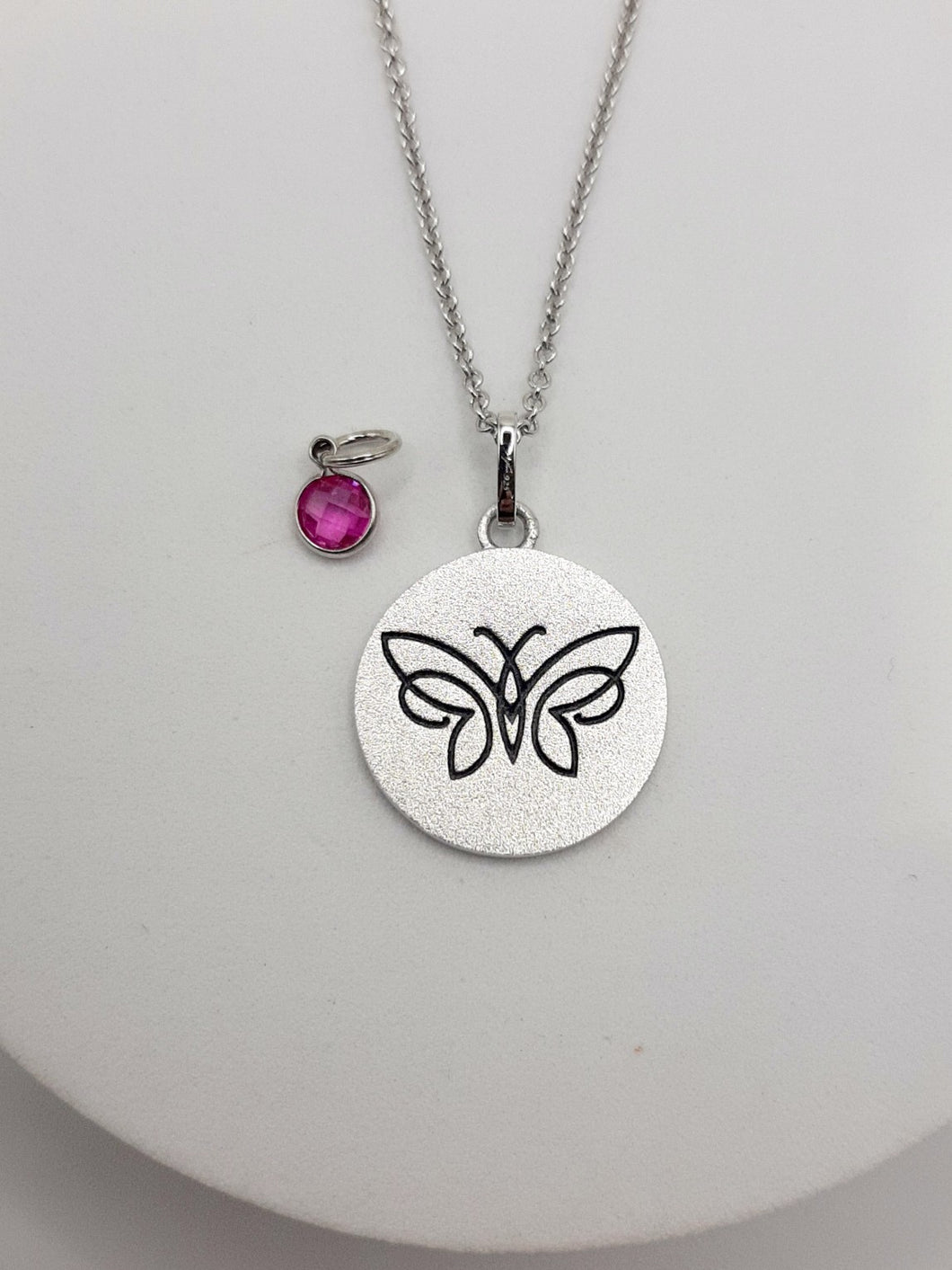 Sterling Silver Butterfly Necklace on 18