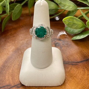 SS May Birthstone Ring