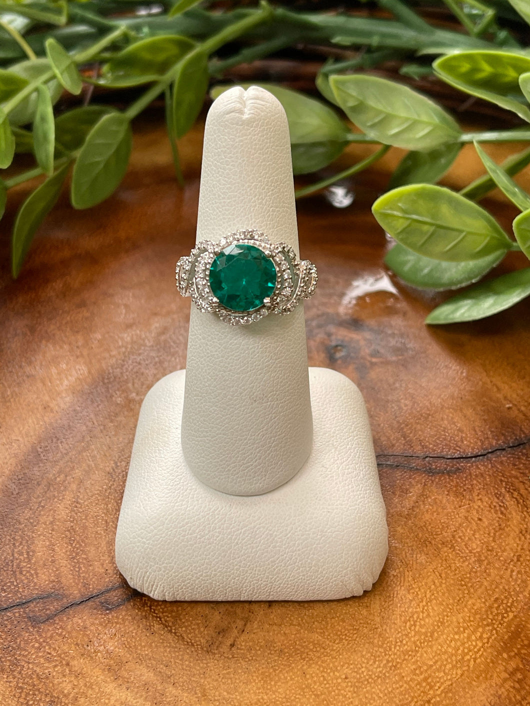 SS May Birthstone Ring