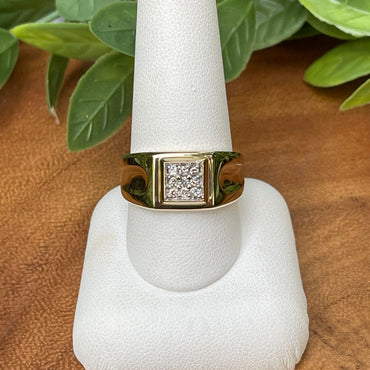 10kt Yellow Gold Gents Diamond Ring