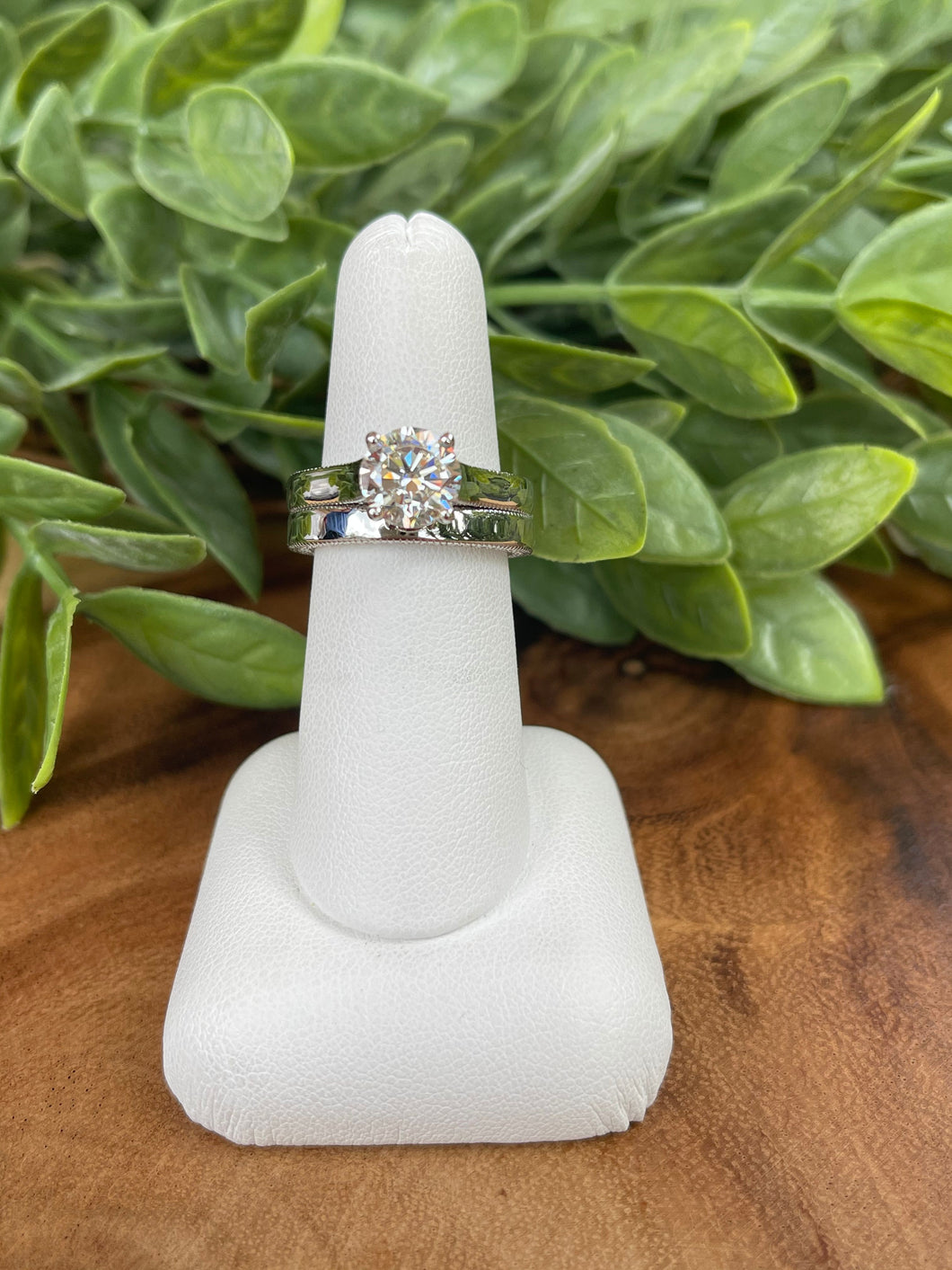 Platinum Bonded Engagement Set of Rings