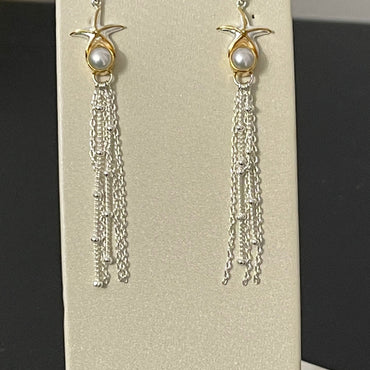 Sterling Silver and Gold Vermeil Starfish Earrings