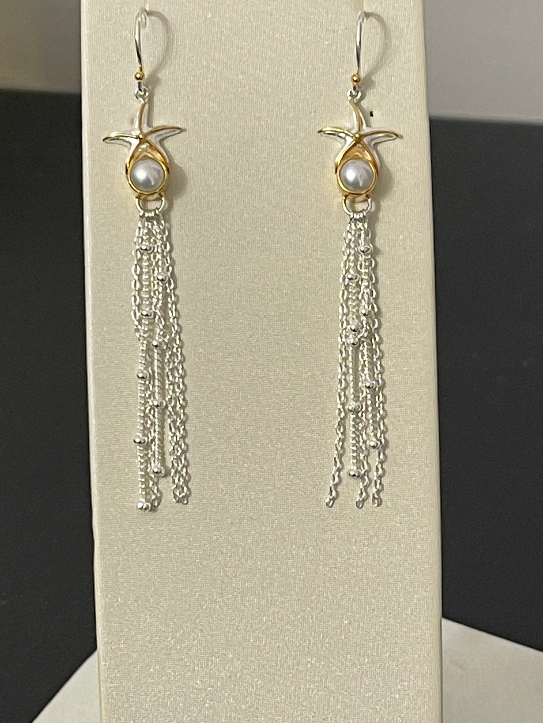 Sterling Silver and Gold Vermeil Starfish Earrings